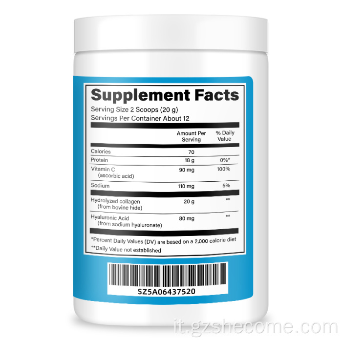 Collagene in polvere zero zucchero marino peptidi di collagene in polvere